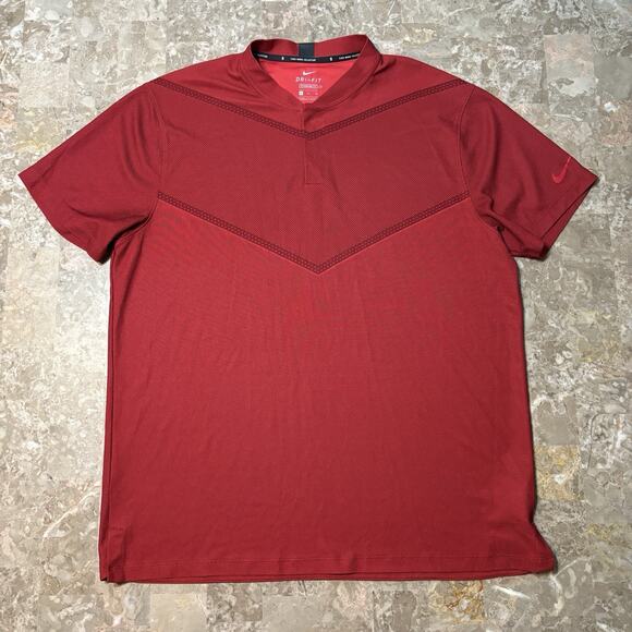 Nike Tiger Woods Polo Shirt Mens XL Sunday Red Blade Collar Snap Golf CT3797 - Picture 2 of 9